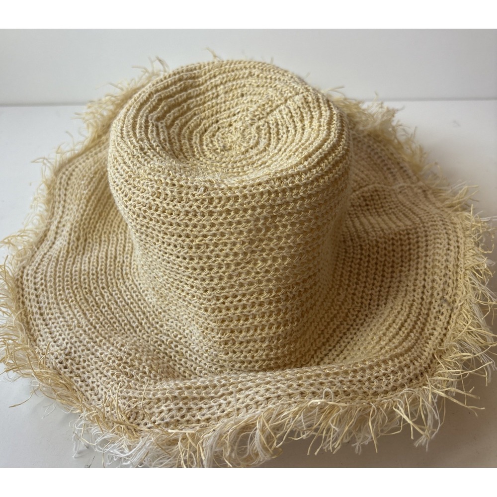 Do Everything In Love 100% Paper Boho Sun Beach Hat Wheat (RB8)